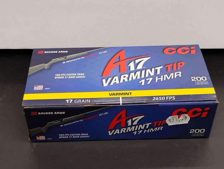 One 200 Cartridge Box CCI A17 Varmit Tip 17 HMR 17 Grain image