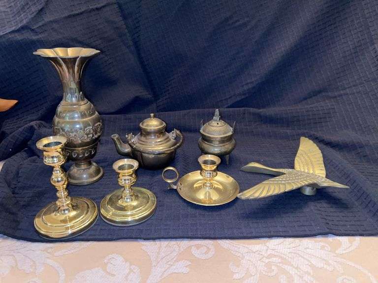 Grouping of brass…..goose is a brass door knocker image