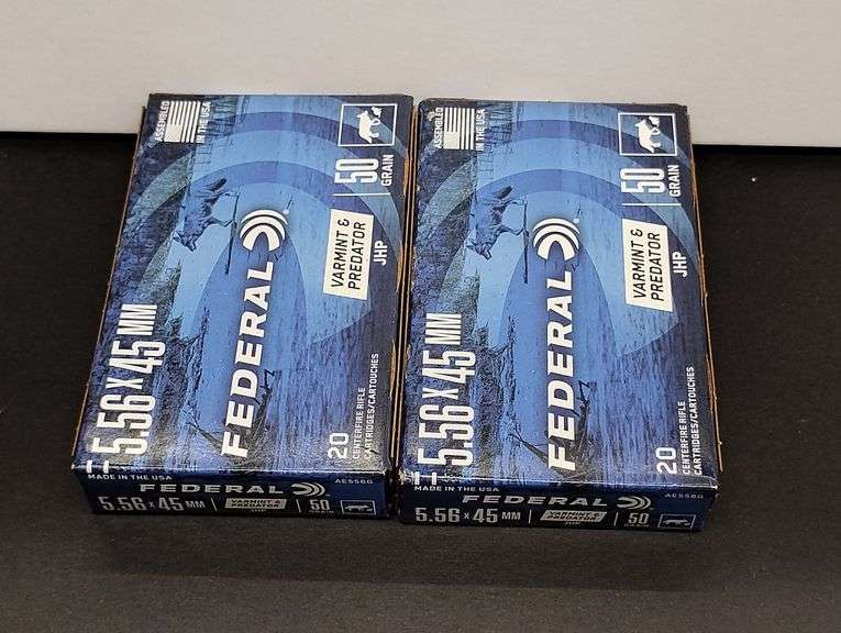 Two 20 Cartridge Boxes Federal 5.56 x 45 MM 50 Grain image