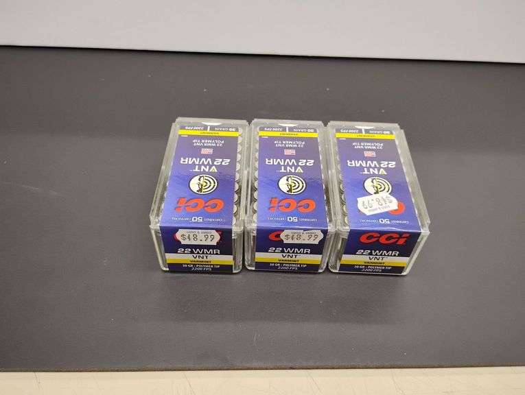 Three 50 Cartridge Boxes of CCI 22 WMR 30 Grain Polymer image