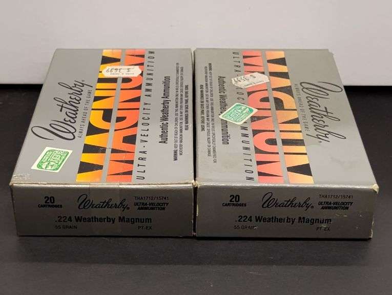 Two 20 Cartridge Boxes Weatherby Magnum .224 55 Grain image