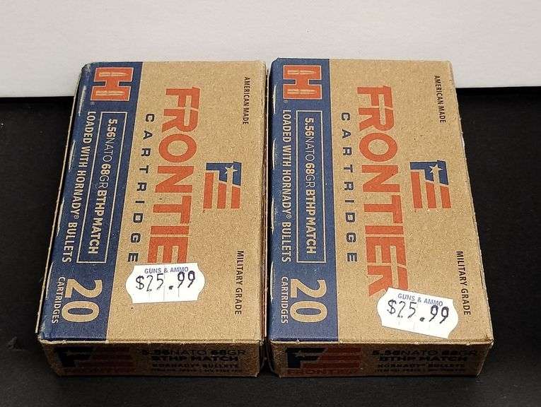 Two 20 Cartridge Boxes Frontier 5.56 NATO 68 Grain BTHP Match Loaded with Hornady Bullets image