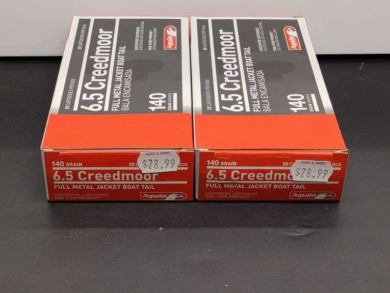 Two 20 Cartridge Boxes Aguila 6.5 Creedmoor 140 Grain FMJBT image