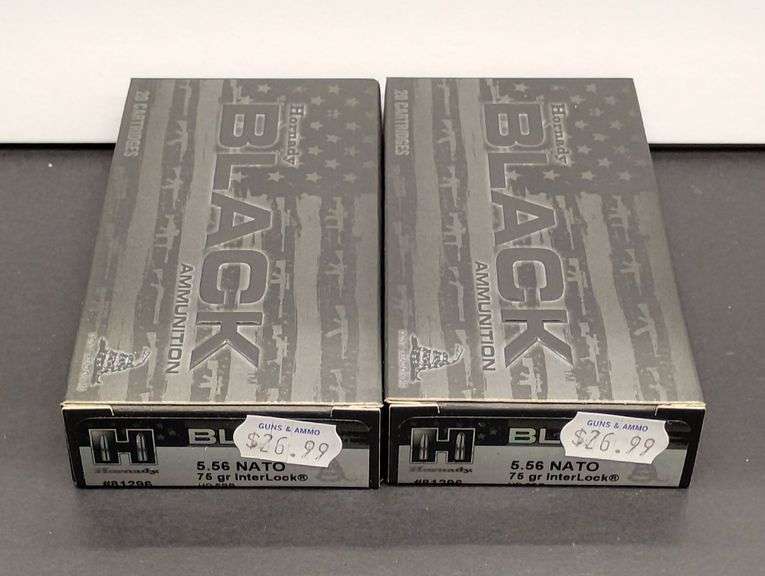 Two 20 Cartridge Boxes Hornady Black 5.56 NATO 75 Grain InterLock image