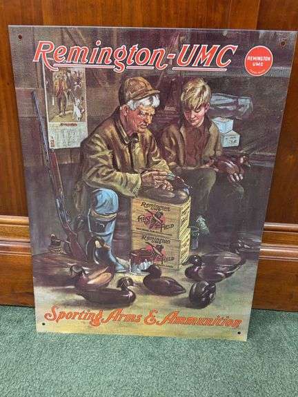 17” Vintage-Style “Remington-UMC Sorting Arms & Ammunition” Metal Signp image
