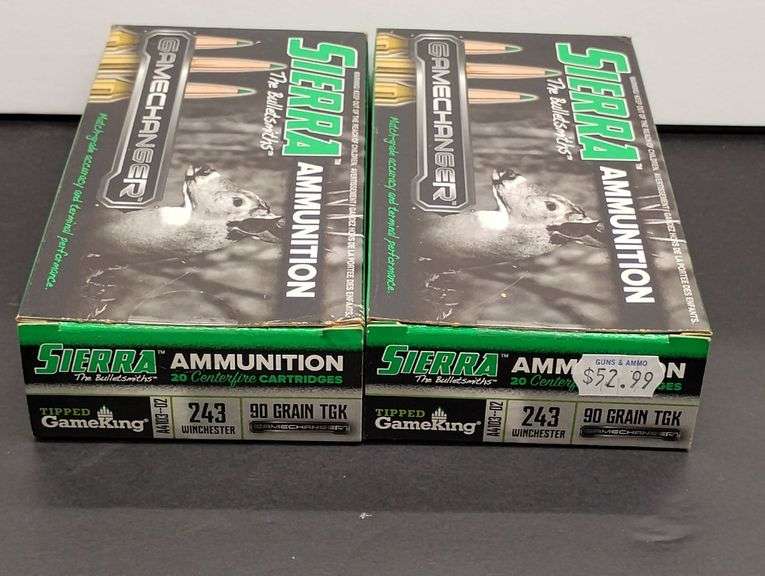 Two 20 Cartridge Boxes Sierra Gamechanger 243 WIN 90 Grain TGK image