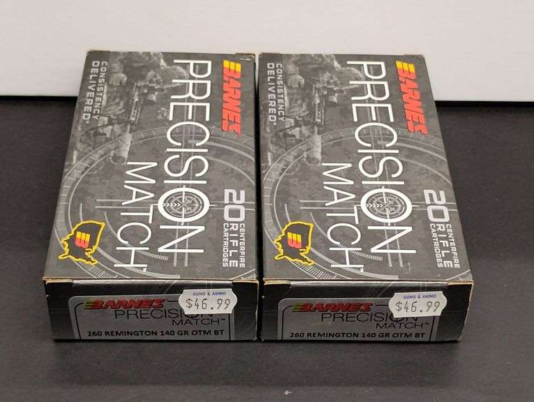 Two 20 Cartridge Boxes Barnes Precision Match 260 Rem 140 Grain OTM BT image