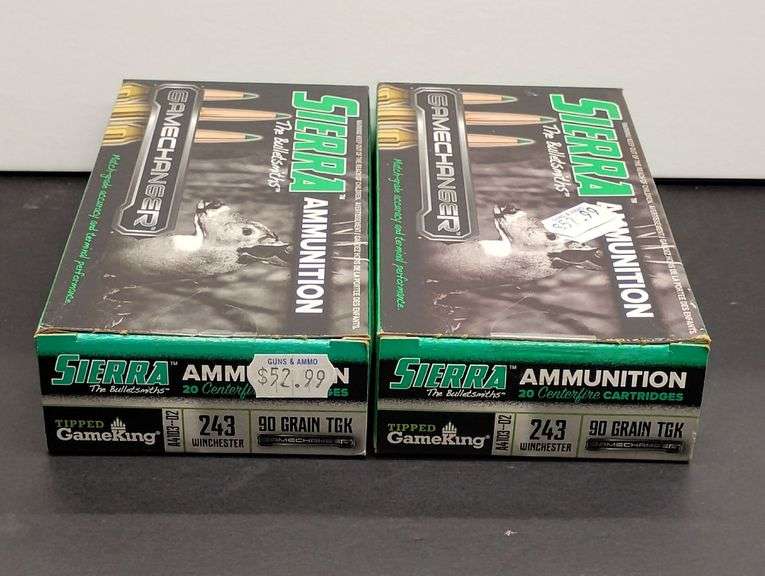 Two 20 Cartridge Boxes Sierra Gamechanger 243 WIN 90 Grain TGK image