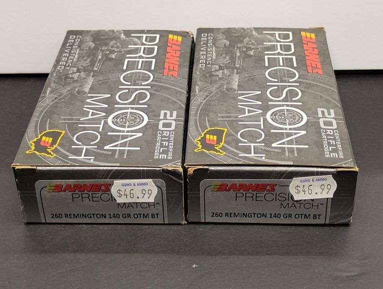 Two 20 Cartridge Boxes Barnes Precision Match 260 Rem 140 Grain OTM BT image