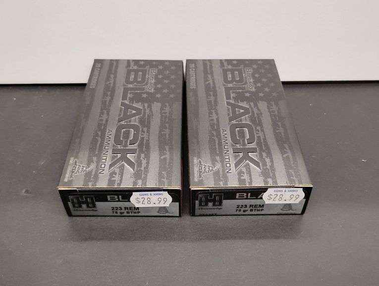 Two 20 Cartridge Boxes Hornady Black 5.56 NATO 75 Grain InterLock image