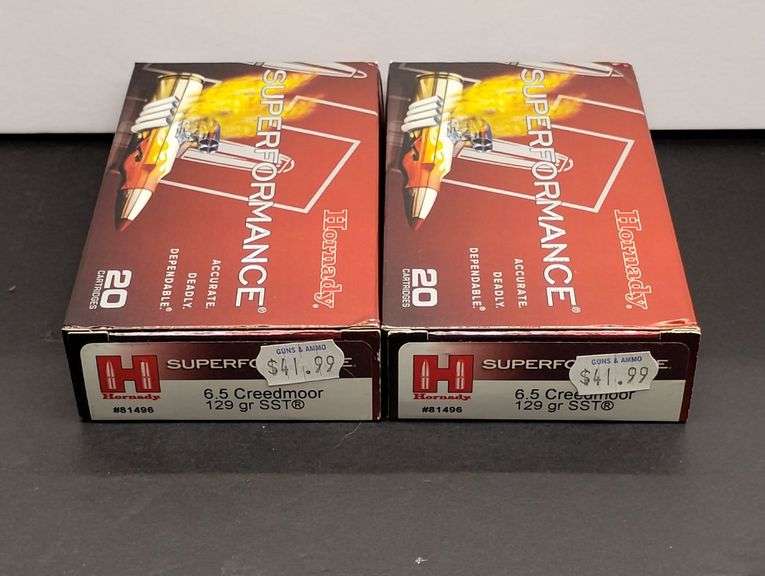 Two 20 Cartridge Boxes Hornady Superformance 6.5 Creedmoor 129 Grain SST image
