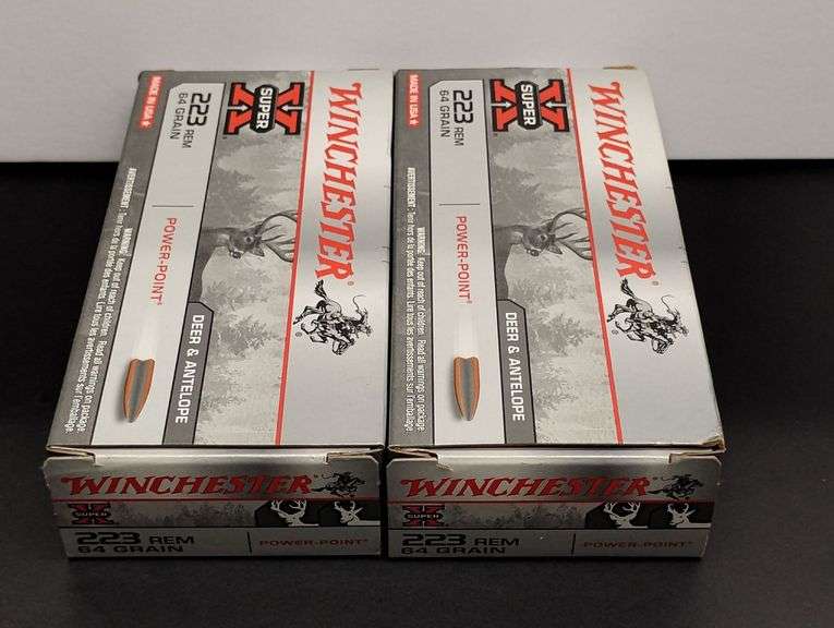 Two 20 Cartridge Boxes Winchester Super X 223 Rem. 64 Grain Power Point image