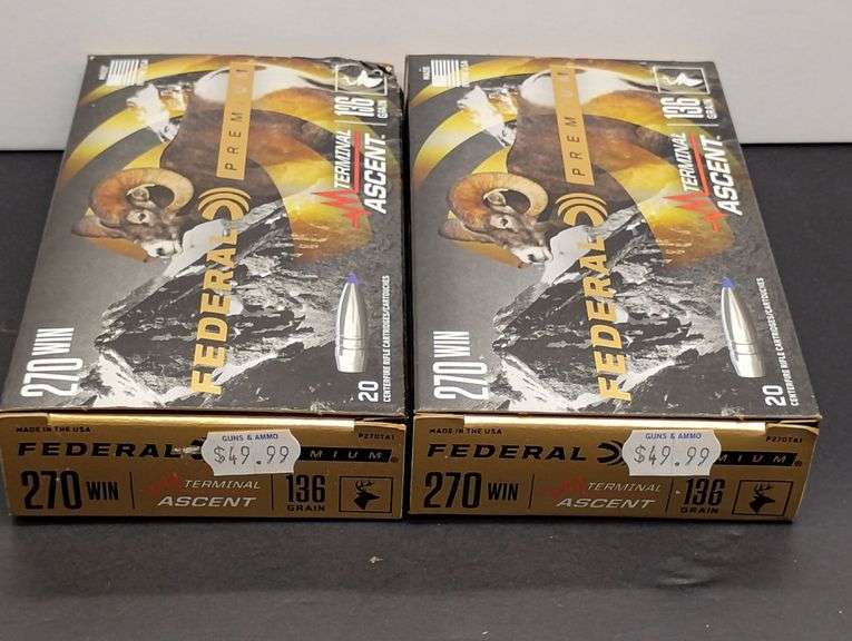 Two 20 Cartridge Boxes Hornady American Whitetail 270 WIN 140 Grain InterLock image