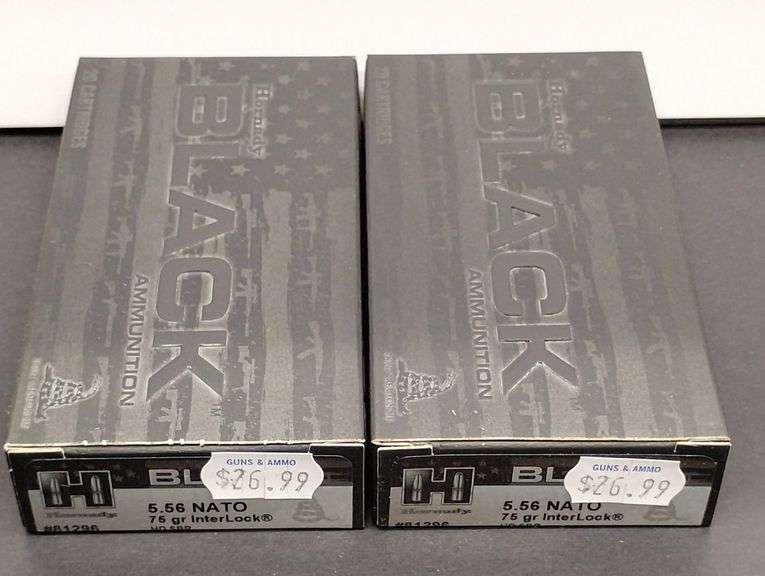 Two 20 Cartridge Boxes Hornady Black 5.56 NATO 75 Grain InterLock image
