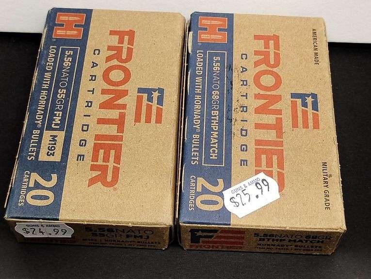 Two 20 Cartridge Boxes Frontier 5.56 NATO 68 Grain BTHP Match Loaded with Hornady Bullets image
