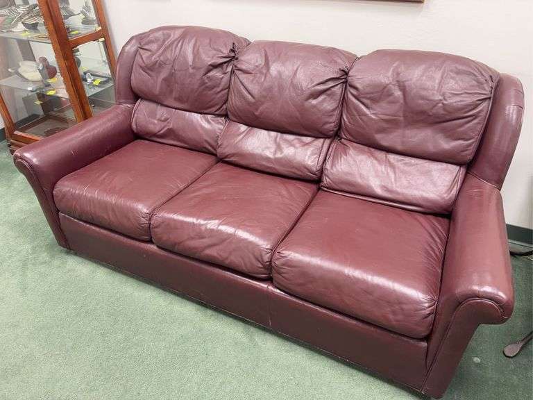 The Leather Shop Burgundy Sofa image