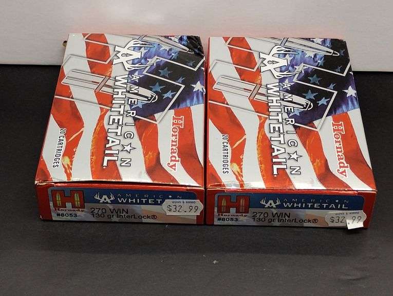 Two 20 Cartridge Boxes Hornady American Whitetail 270 WIN 130 Grain InterLock image