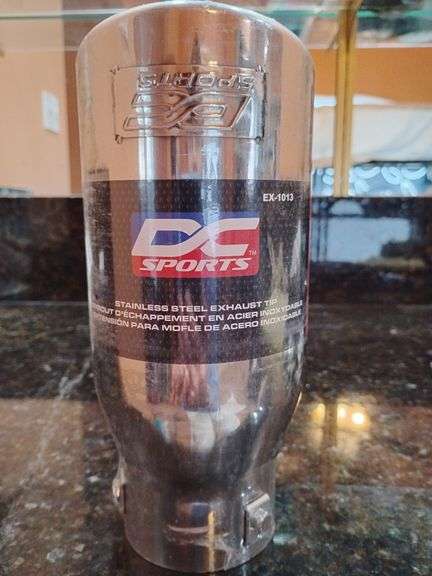 DC SPORTS STAINLESS STEEL EXHAUST TIP PART #   EX-1013,  FITS 1.75" - 2.5" PIPES. NEW image