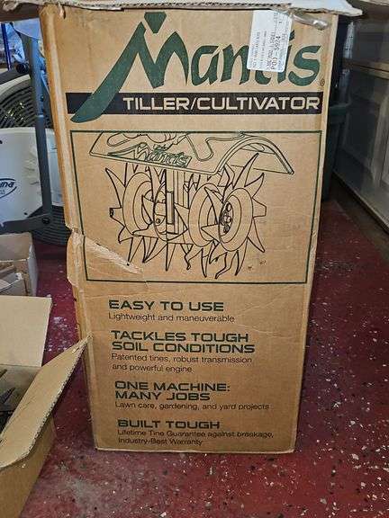 Mantis tiller in box. Appears to never have been used/assembled. See all photos. image