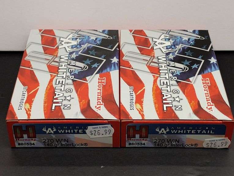 Two 20 Cartridge Boxes Hornady American Whitetail 270 WIN 140 Grain InterLock image