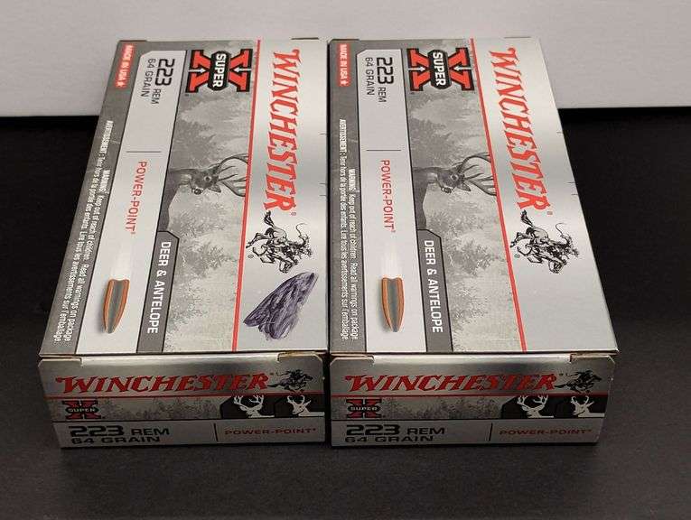 Two 20 Cartridge Boxes Winchester Super X 223 Rem. 64 Grain Power Point image