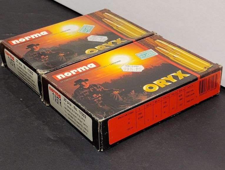 Two 20 Cartridge Boxes Norma ORYX 7 x 57 R 158 Grains image