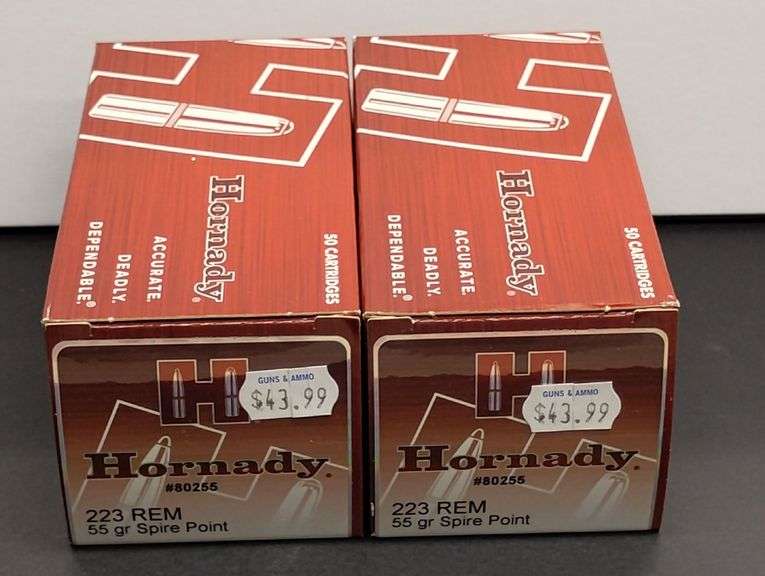 Two 50 Cartridge Boxes Hornady 223 REM Spire Point 55 Grain image