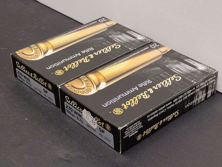 Two 20 Cartridge Boxes Sellier & Bellot Rifle Ammunition 270 WIN 150 Grain 9.7g image