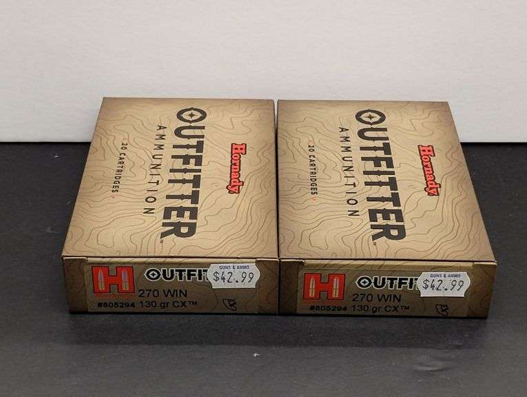 Two 20 Cartridge Boxes Hornady Outfitter 270 WIN 130 Grain CX image
