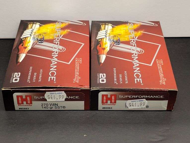 Two 20 Cartridge Boxes Hornady Superformance 270 WIN 140 Grain SST image