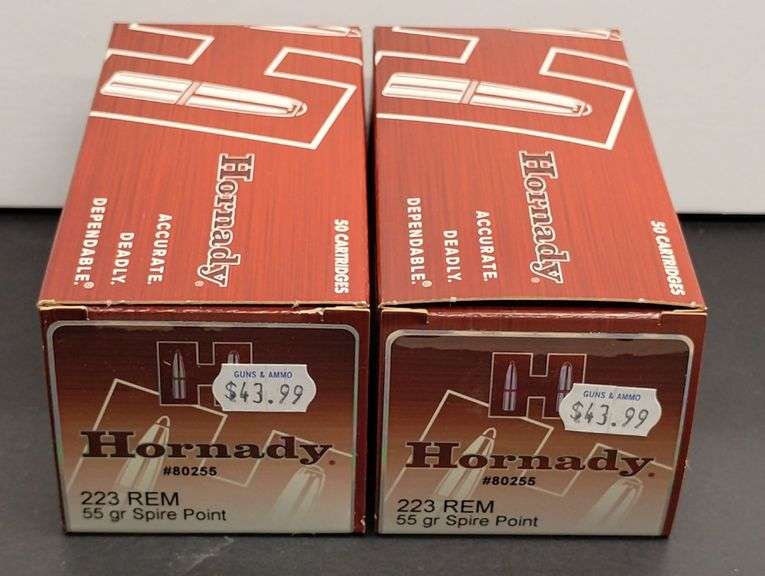 Two 50 Cartridge Boxes Hornady 223 REM Spire Point 55 Grain image