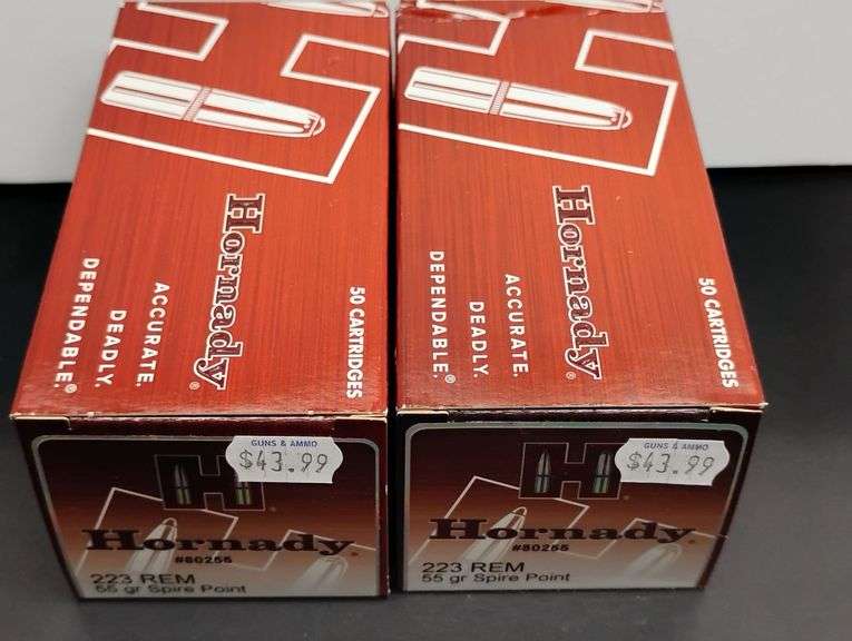 Two 50 Cartridge Boxes Hornady 223 REM Spire Point 55 Grain image