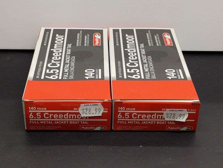 Two 20 Cartridge Boxes Aguila 6.5 Creedmoor 140 Grain FMJBT image