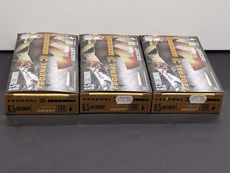 Three 20 Cartridge Boxes Federal Terminal Ascent 6.5 Creedmoor 130 Grain image