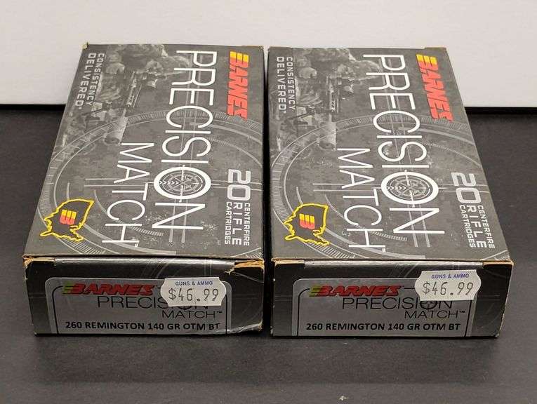 Two 20 Cartridge Boxes Barnes Precision Match 260 Rem 140 Grain OTM BT image