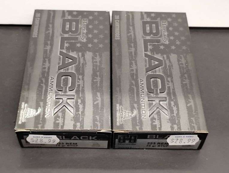 Two 20 Cartridge Boxes Hornady Black 5.56 NATO 75 Grain InterLock image
