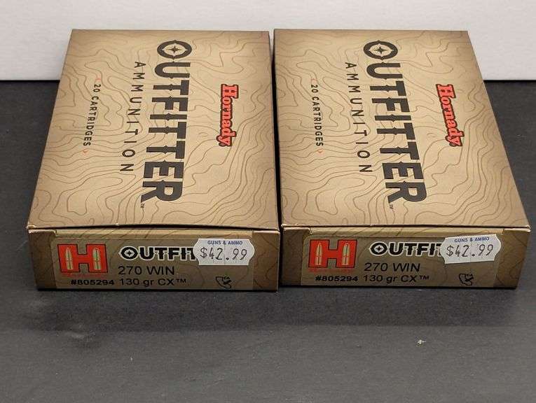 Two 20 Cartridge Boxes Hornady Outfitter 270 WIN 130 Grain CX image