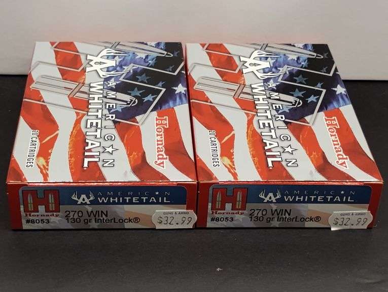 Two 20 Cartridge Boxes Hornady American Whitetail 270 WIN 130 Grain InterLock image