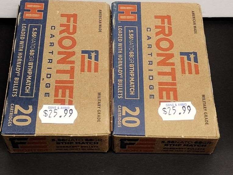 Two 20 Cartridge Boxes Frontier 5.56 NATO 68 Grain BTHP Match Loaded with Hornady Bullets image