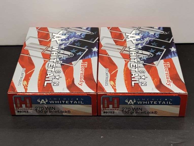 Two 20 Cartridge Boxes Hornady American Whitetail 270 WIN 130 Grain InterLock image