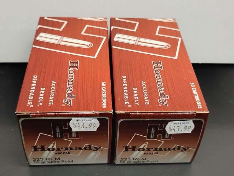Two 50 Cartridge Boxes Hornady 223 REM Spire Point 55 Grain image