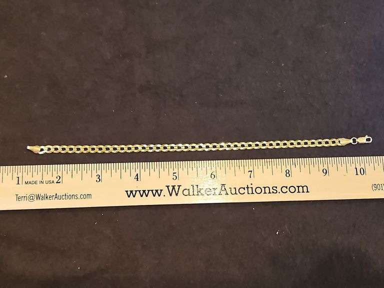 Ladies 10K(417) gold chain bracelet 6.7 total grams... image