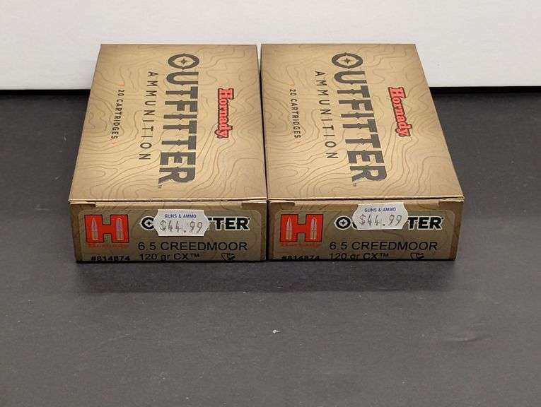 Two 20 Cartridge Boxes Hornady Outfitter 6.5 Creedmoor 120 Grain CX image