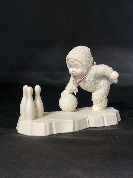 NIB Dept. 56 Snowbabies Starlight Games Collection “Let It Roll” bisque porcelain figurine image