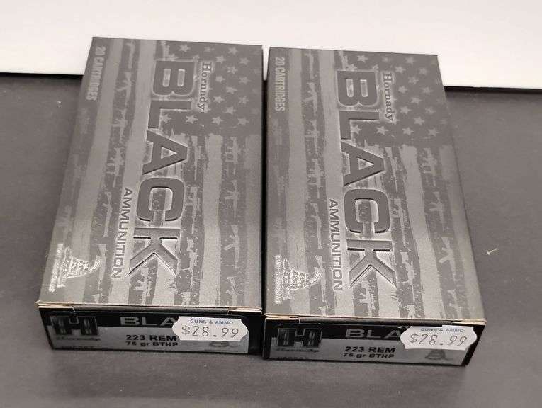 Two 20 Cartridge Boxes Hornady Black 5.56 NATO 75 Grain InterLock image