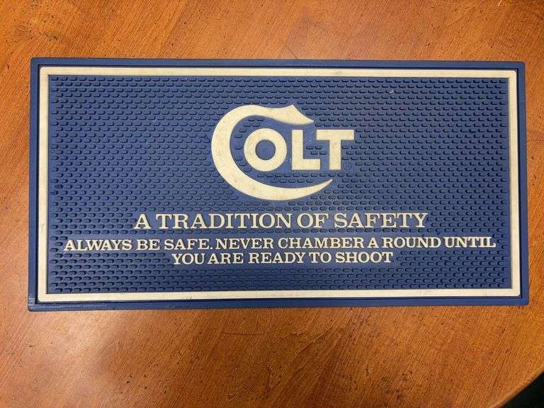 Great 21.5” Blue and White Colt Gun Mat image