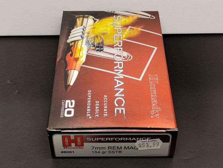 One 20 Cartridge Box Hornady Superformance 7mm REM MAG 154 Grain SST image