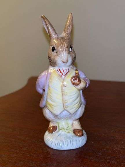 Vintage “Mr. Benjamin Bunny” Porcelain Beatrix Potter Figurine- from Royal Albert England…..Copyright 1965 image