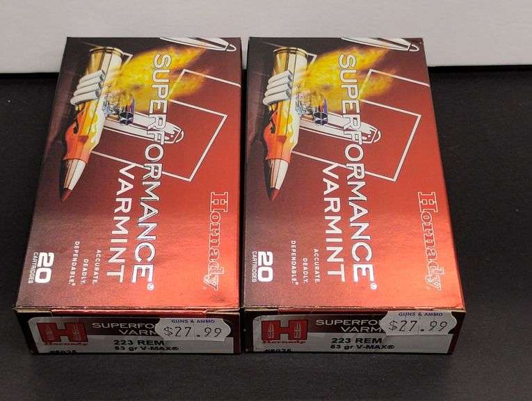 Two 20 Cartridge Boxes Hornady Superformance 223 Rem. 53 Grain V-Max image