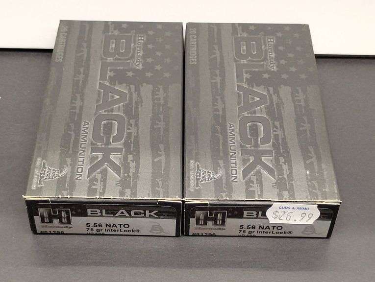 Two 20 Cartridge Boxes Hornady Black 5.56 NATO 75 Grain InterLock image
